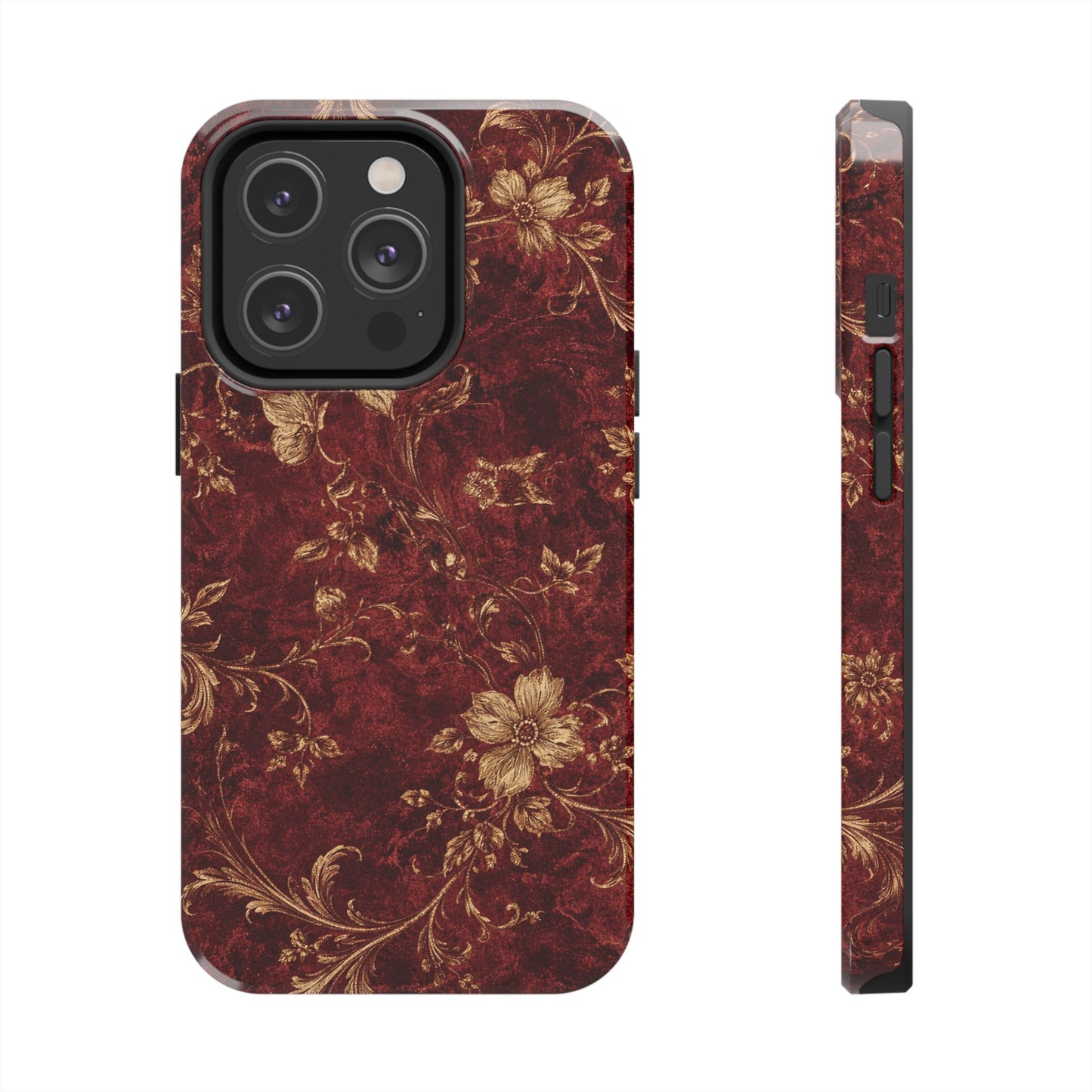 Floral Burgundy - Protective Phone Case
