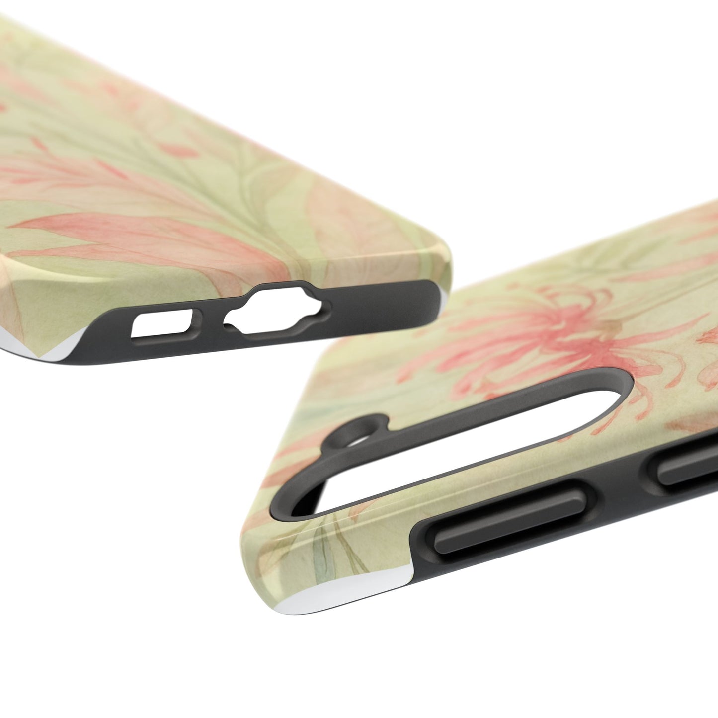 Pink Mint Floral - Protective Phone Case