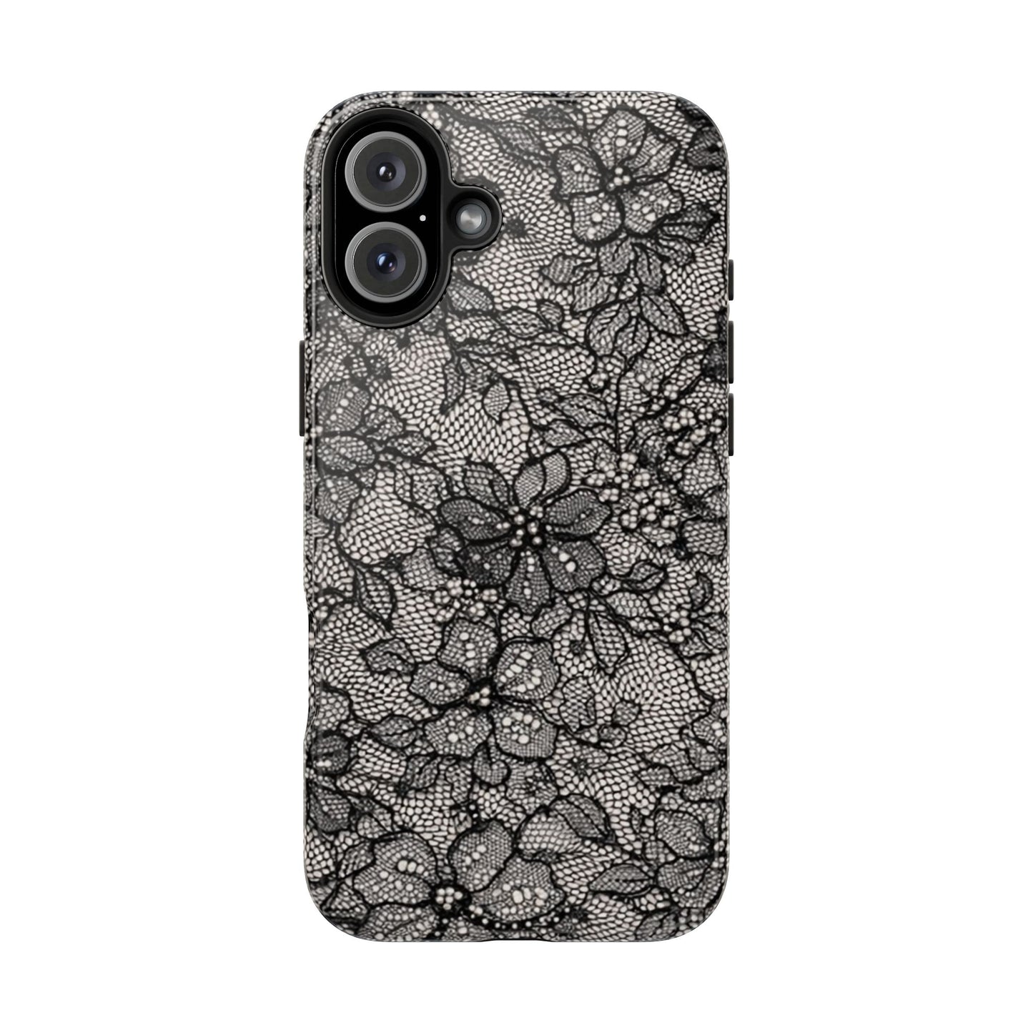Black Floral Lace - Protective Phone Case