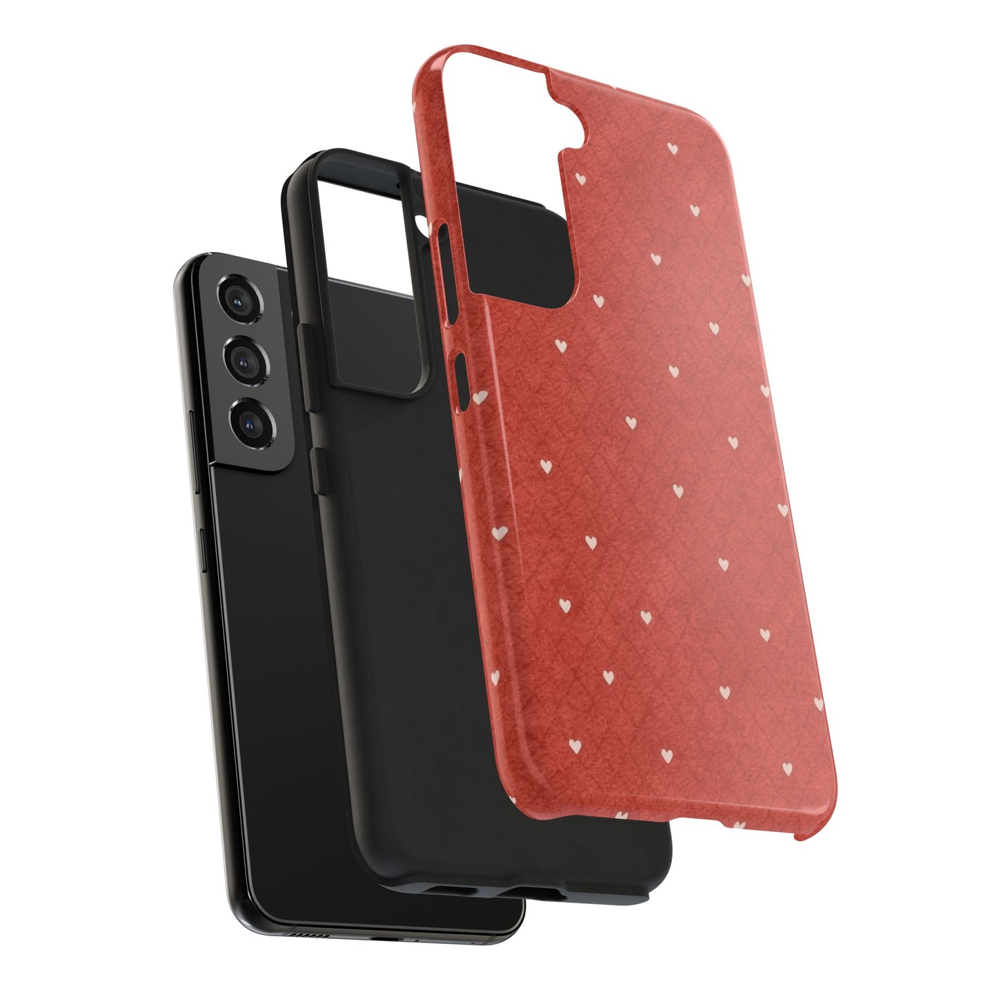 Red Quilted Hearts - Protective Phone Case