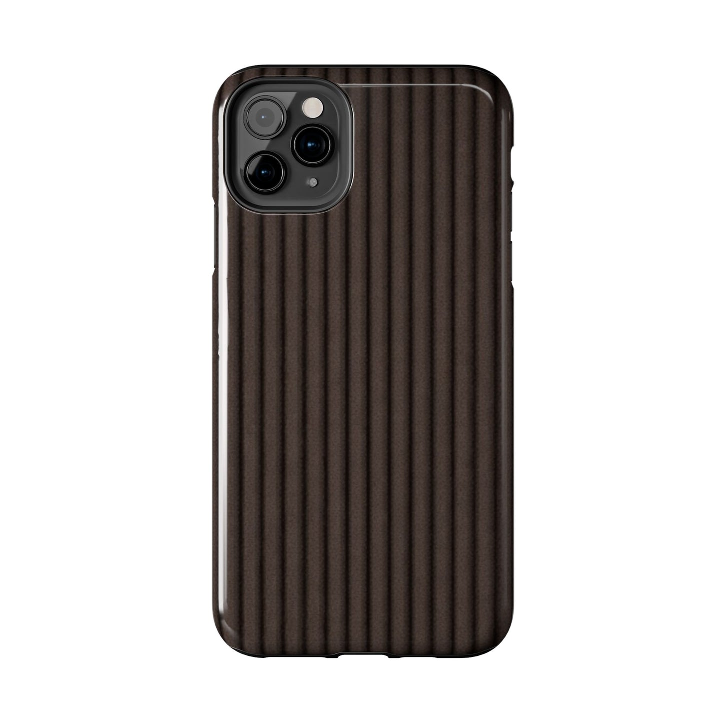 Ribbed Dark Brown Tough Phone Case – Slim Protective Mobile Cover