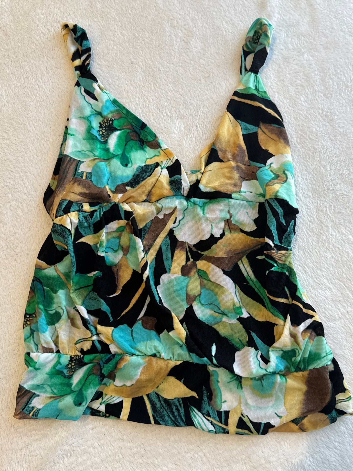 Black Floral Cami Top