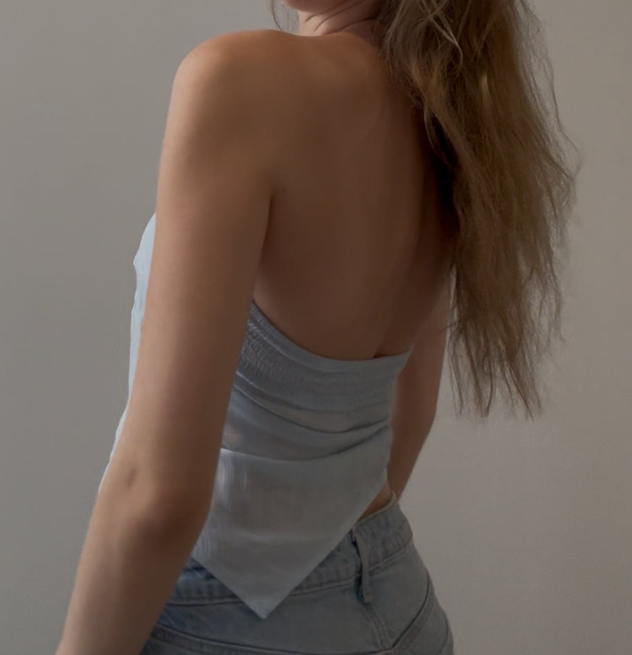 Blue Halter Cami Top
