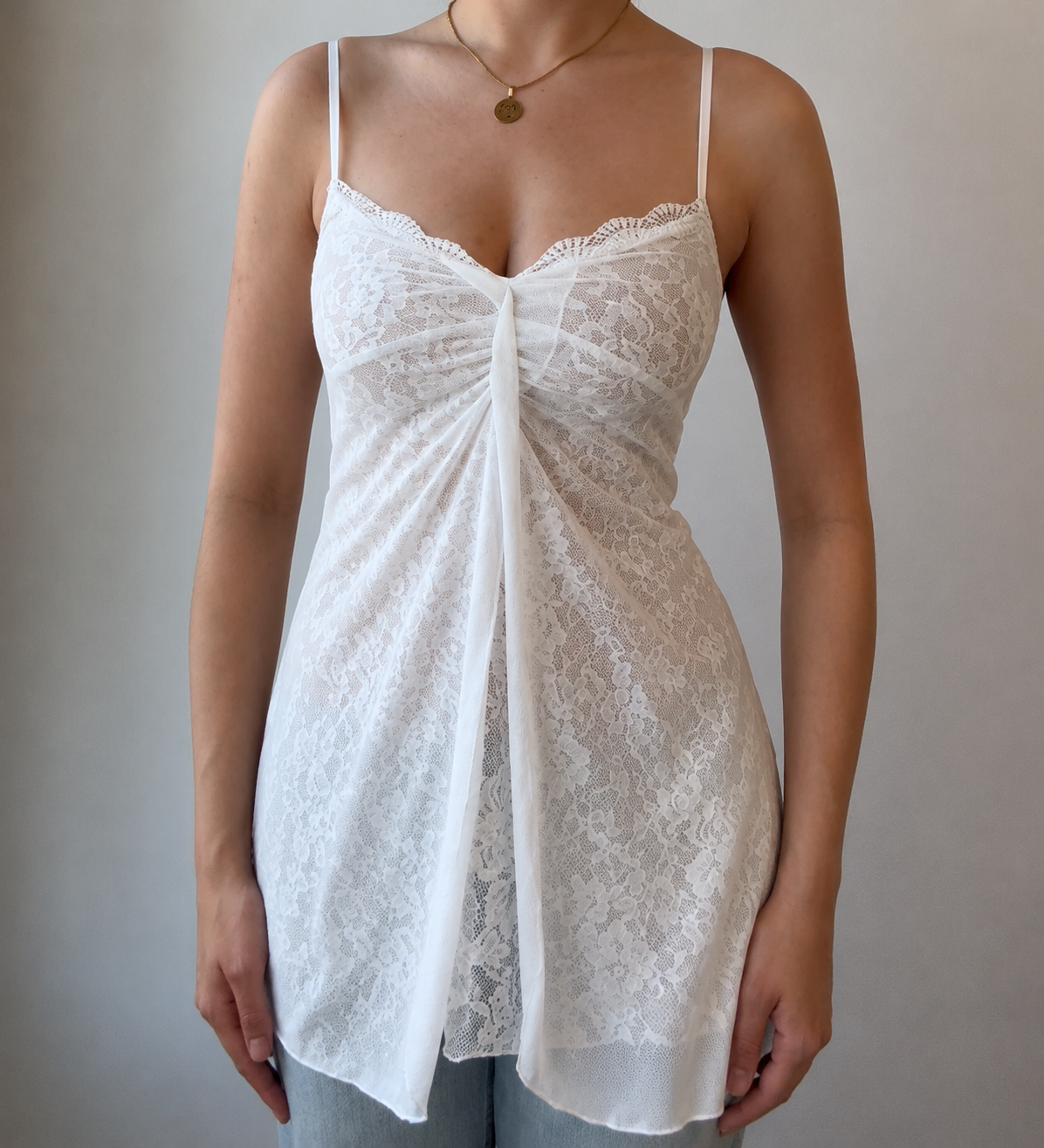 White Cami with Lace