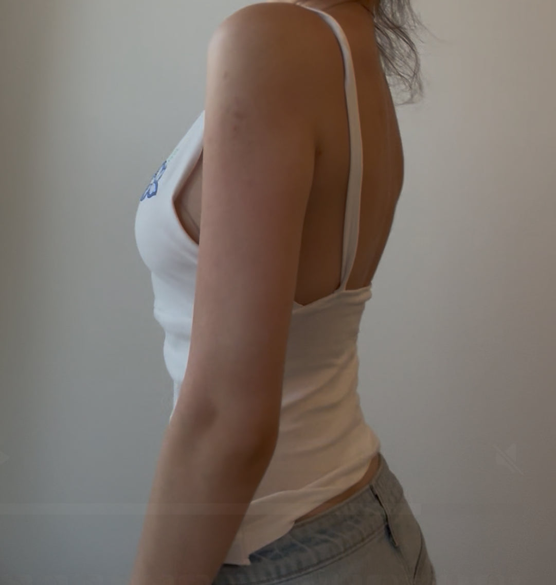 White Top with Floral Embrodiery