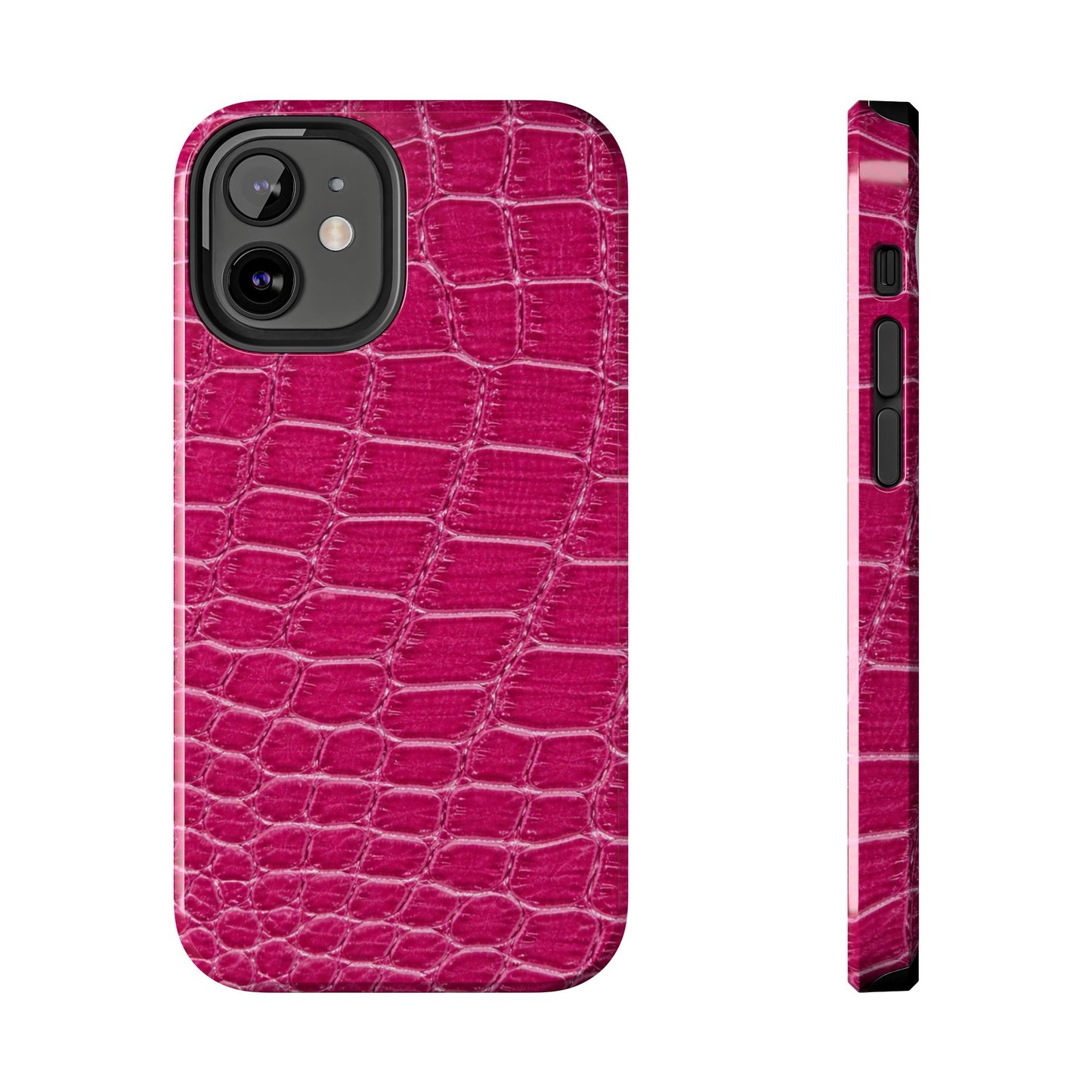 Pink Crocodile Pattern - Protective Phone Case