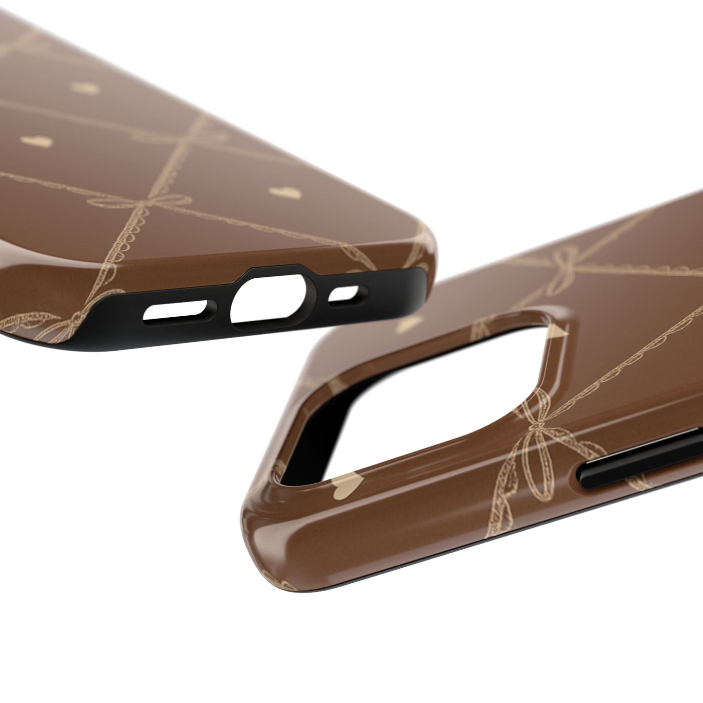 Chocolate Heart Ribbon - Protective Phone Case