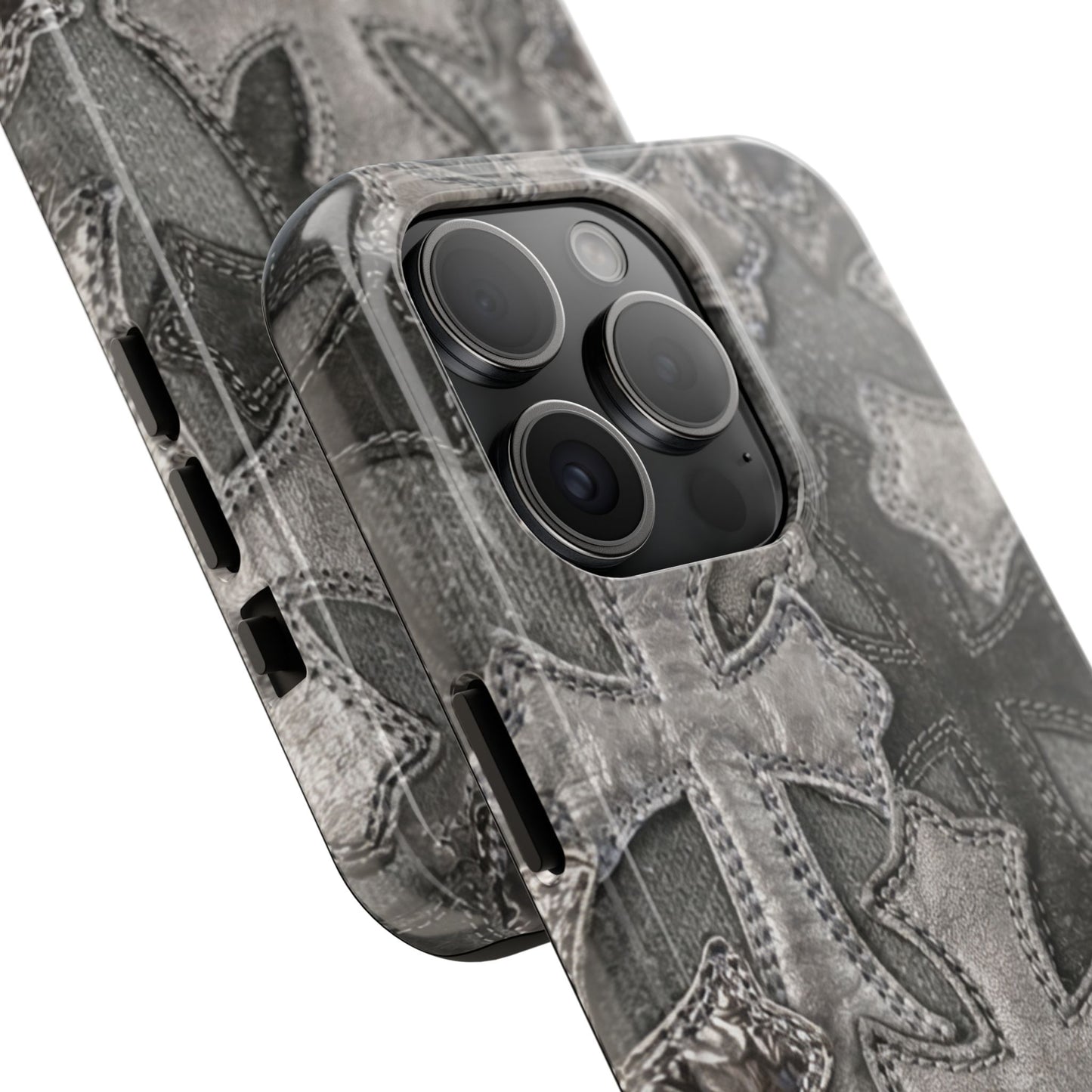 Grey Patchwork Crosses - Protective Phone Case