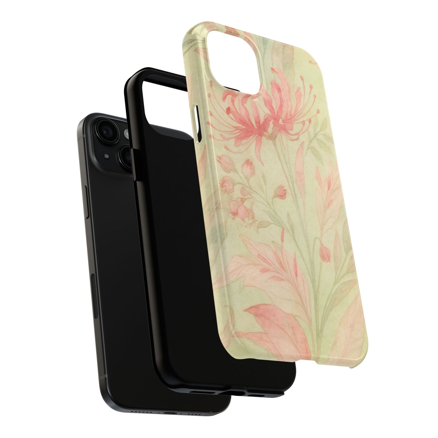 Pink Mint Floral - Protective Phone Case