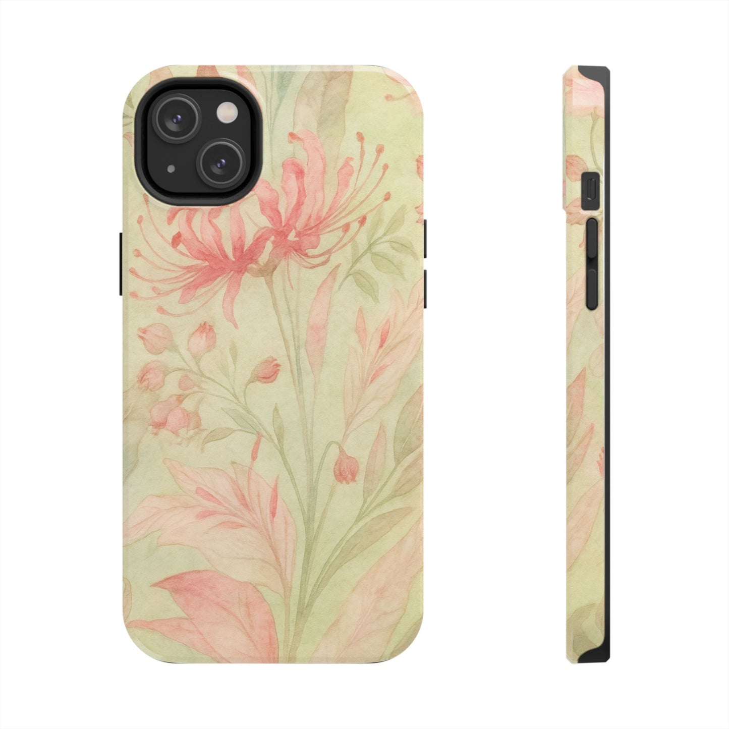 Pink Mint Floral - Protective Phone Case
