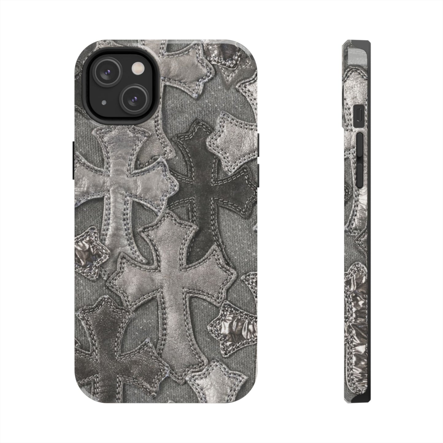 Grey Patchwork Crosses - Protective Phone Case