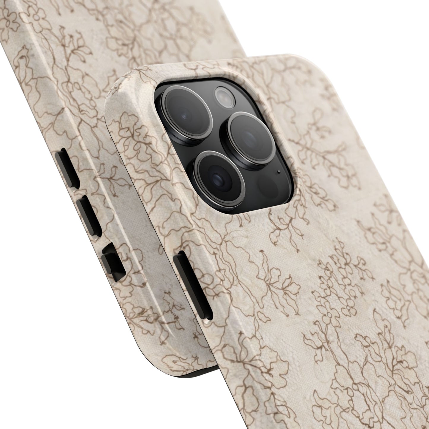 Vintage Beige Lace - Protective Phone Case