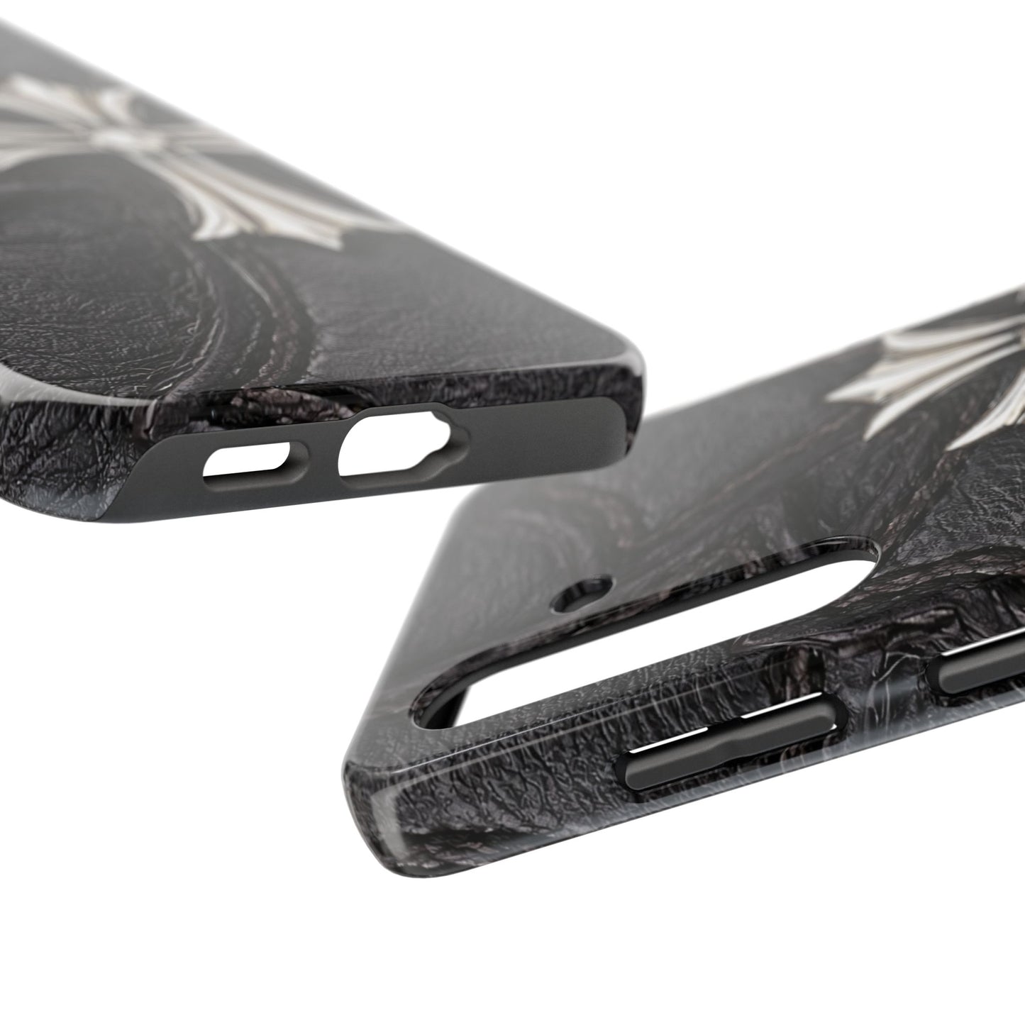 Black Leather Cross - Protective Phone Case