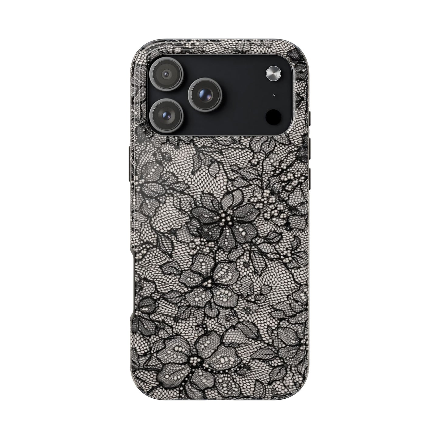 Black Floral Lace - Protective Phone Case