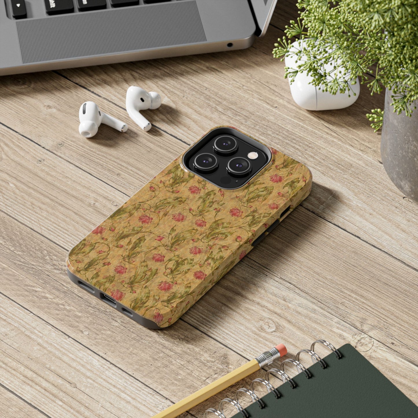 Roses on Aged Paper - Protective Phone Case