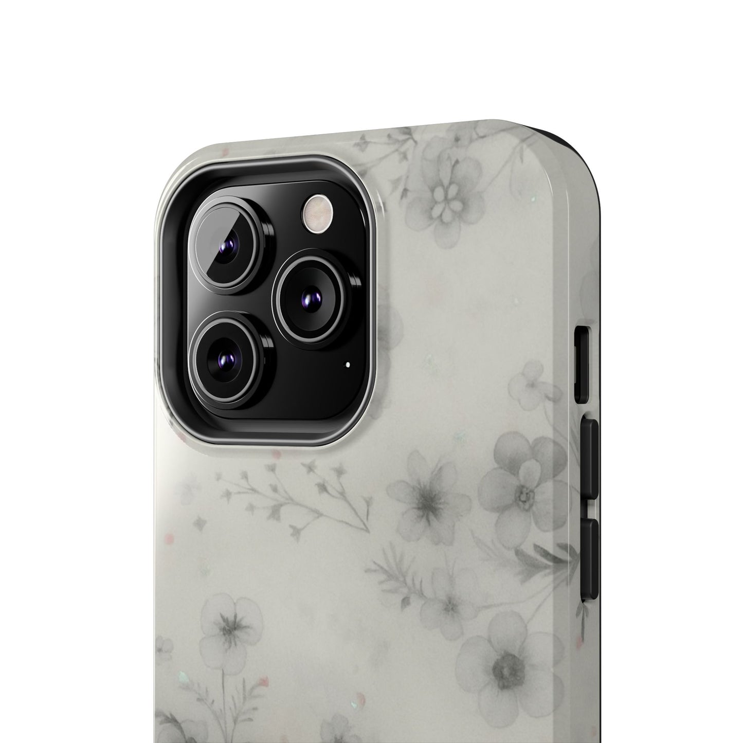 Misty Gray Floral - Protective Phone Case