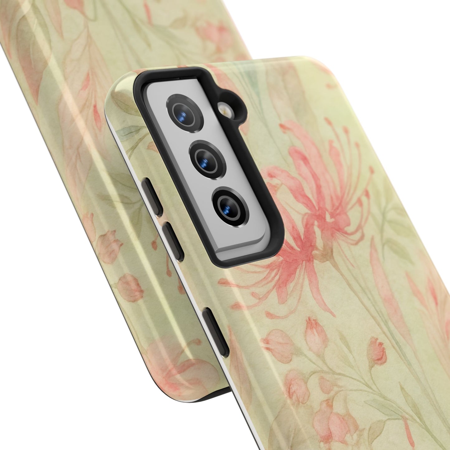Pink Mint Floral - Protective Phone Case