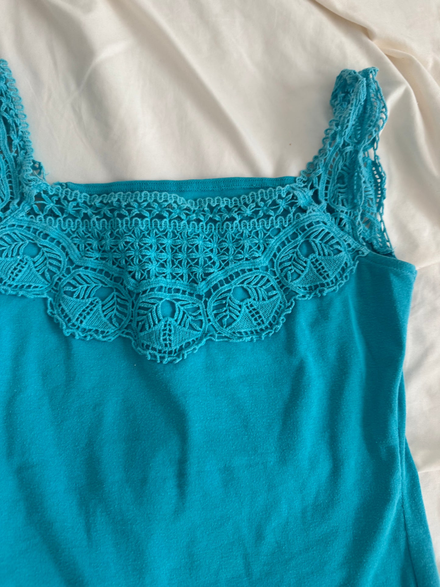 Vintage Blue Top with Lace