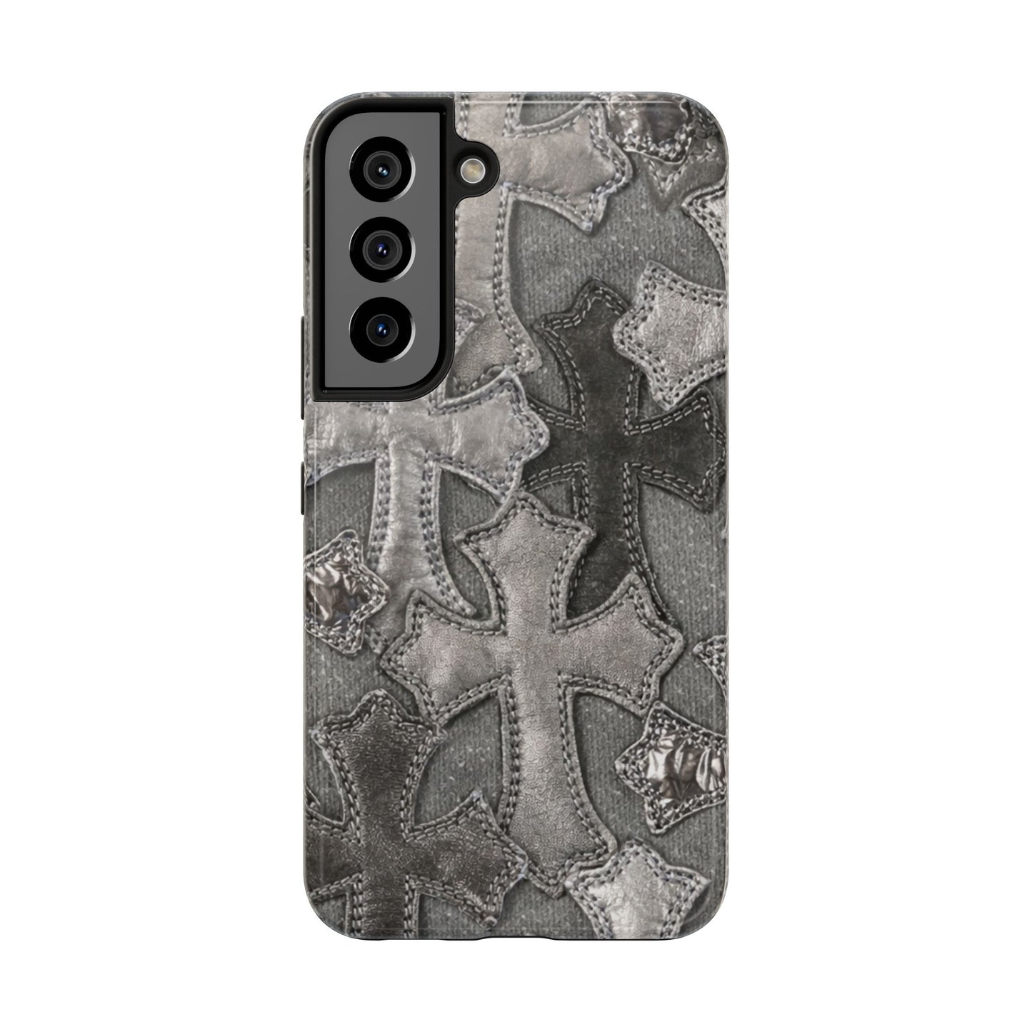 Grey Patchwork Crosses - Protective Phone Case
