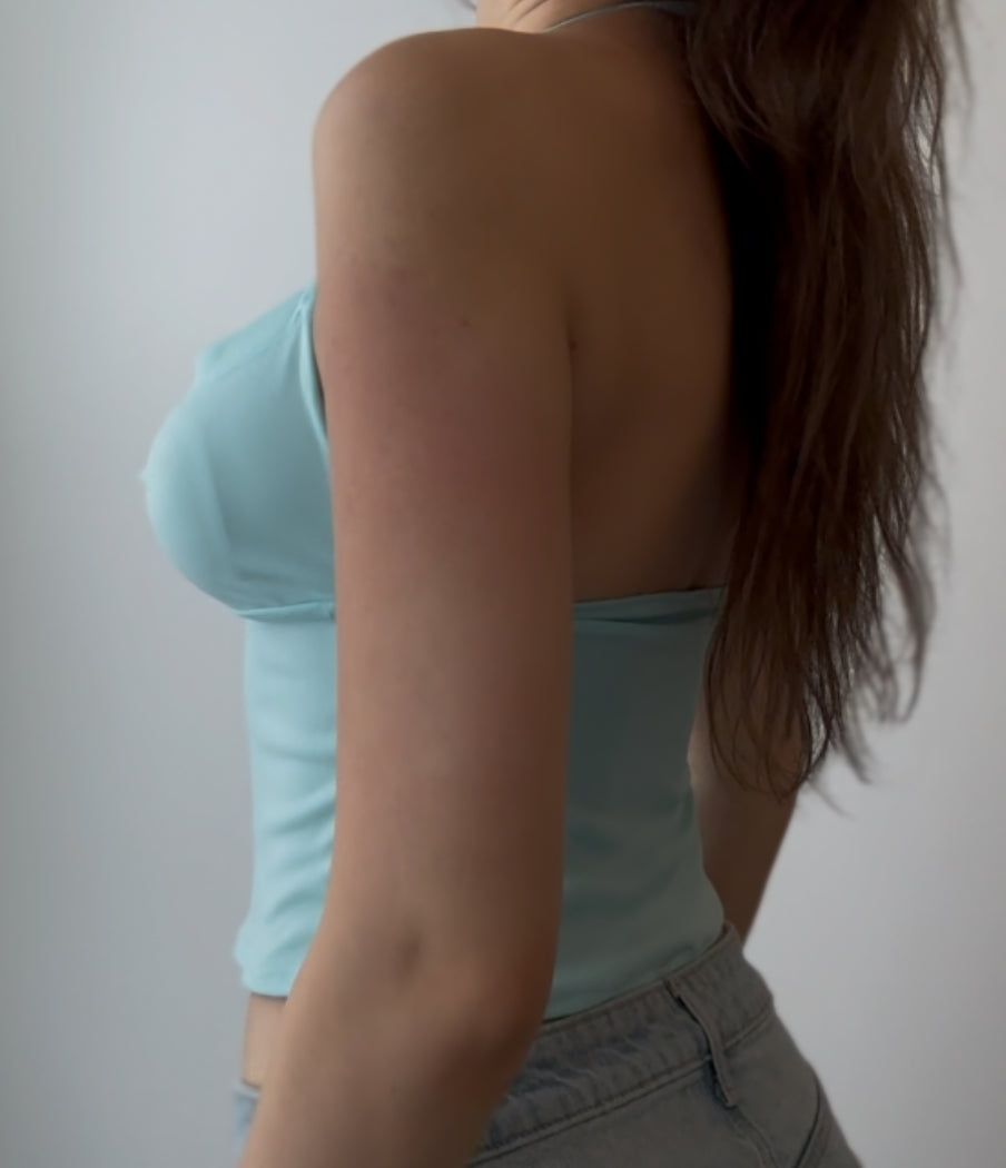 Gorgeous Teal Halter with Sequin