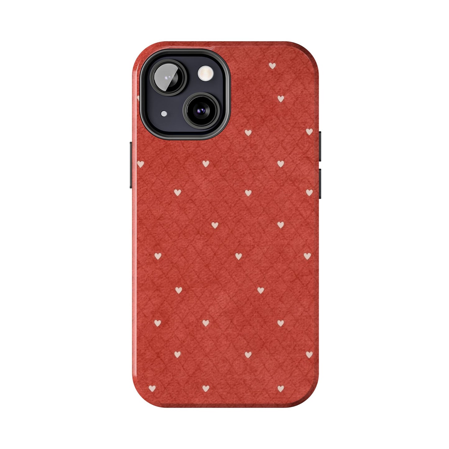 Red Quilted Hearts - Protective Phone Case