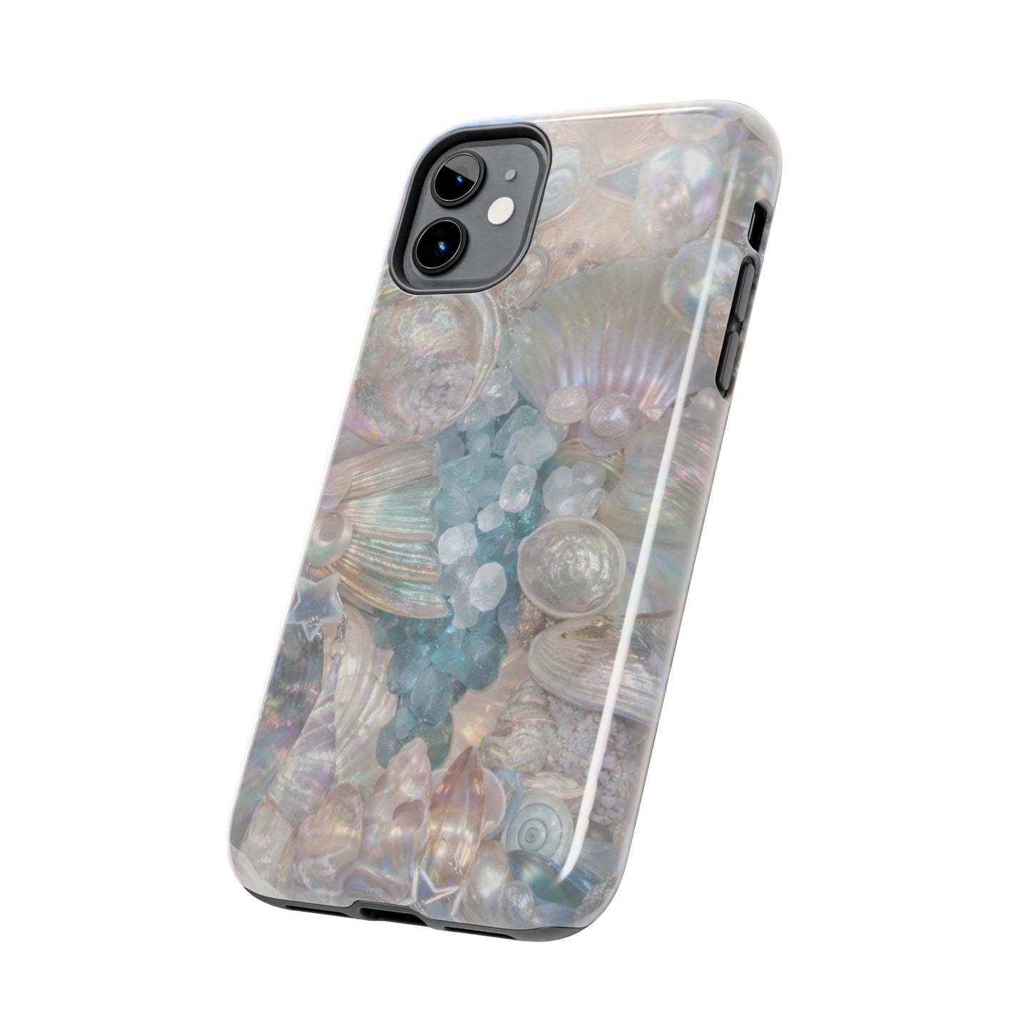 Aquamarine and Shells - Protective Phone Case