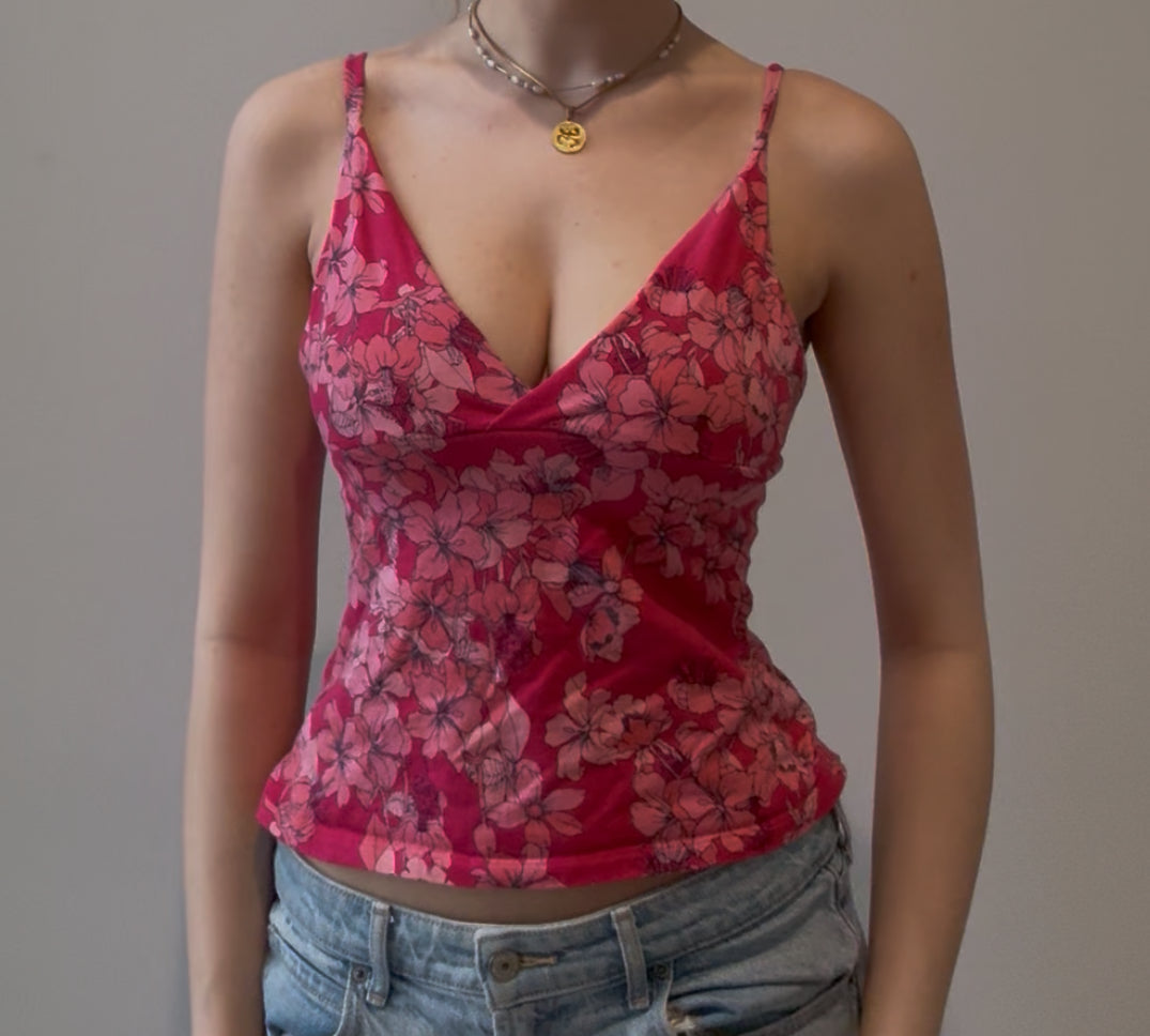 Pink and Red Floral Cami