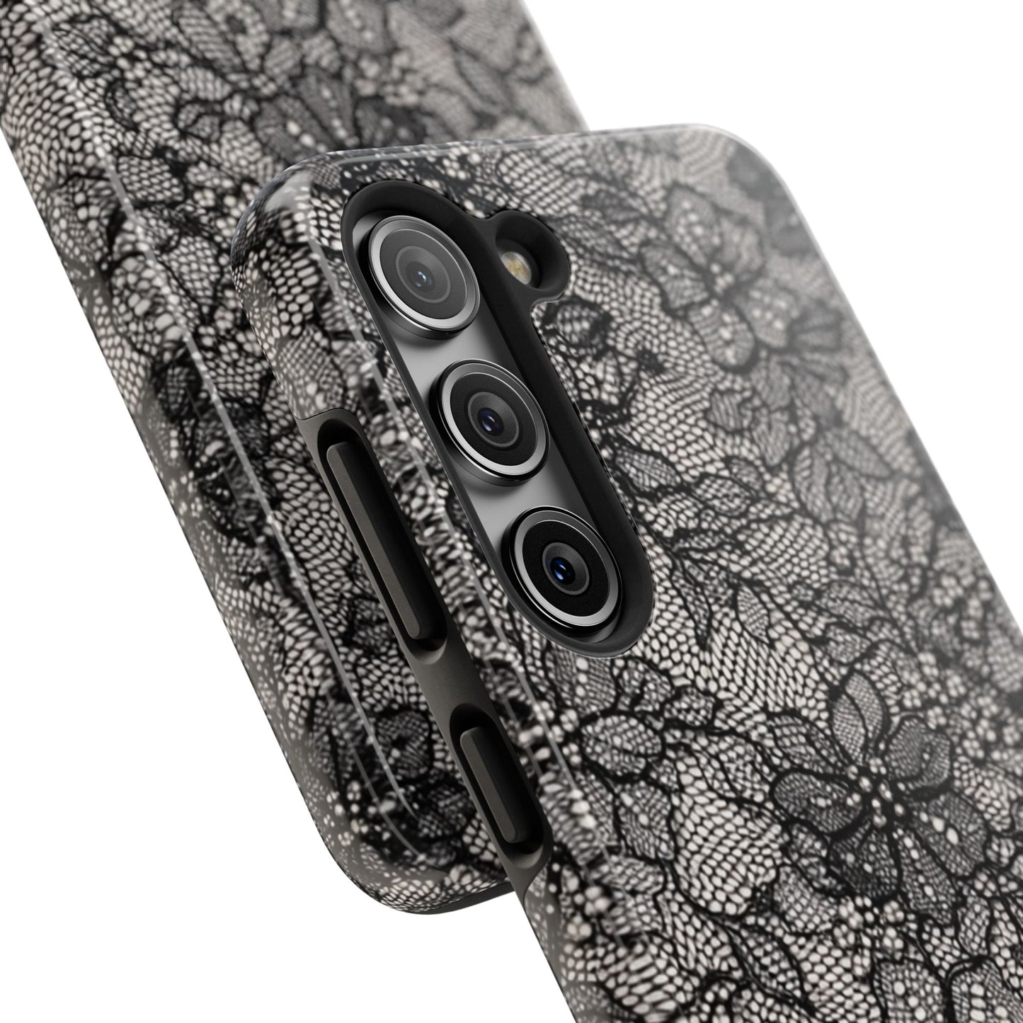 Black Floral Lace - Protective Phone Case