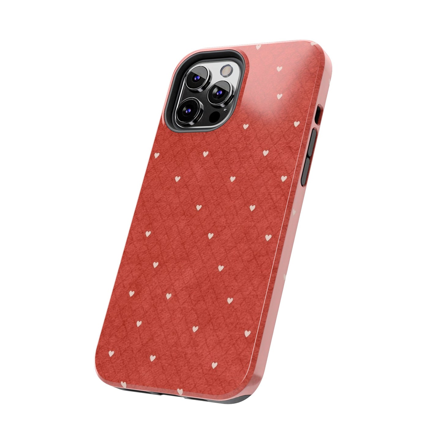Red Quilted Hearts - Protective Phone Case