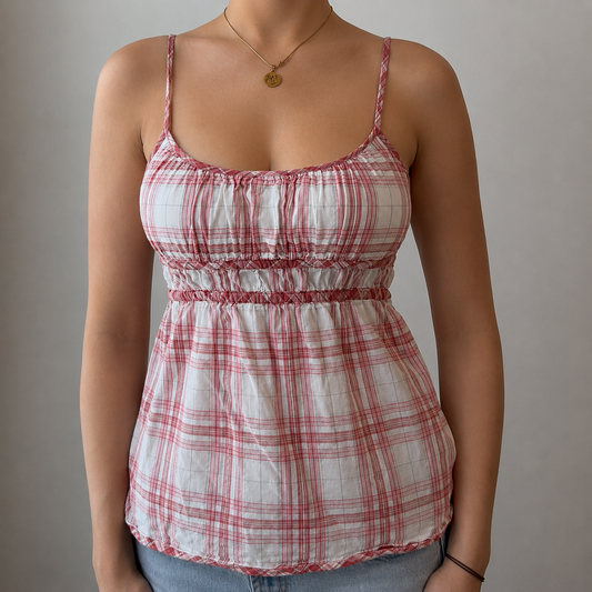 Red and Pink Plaid Cami