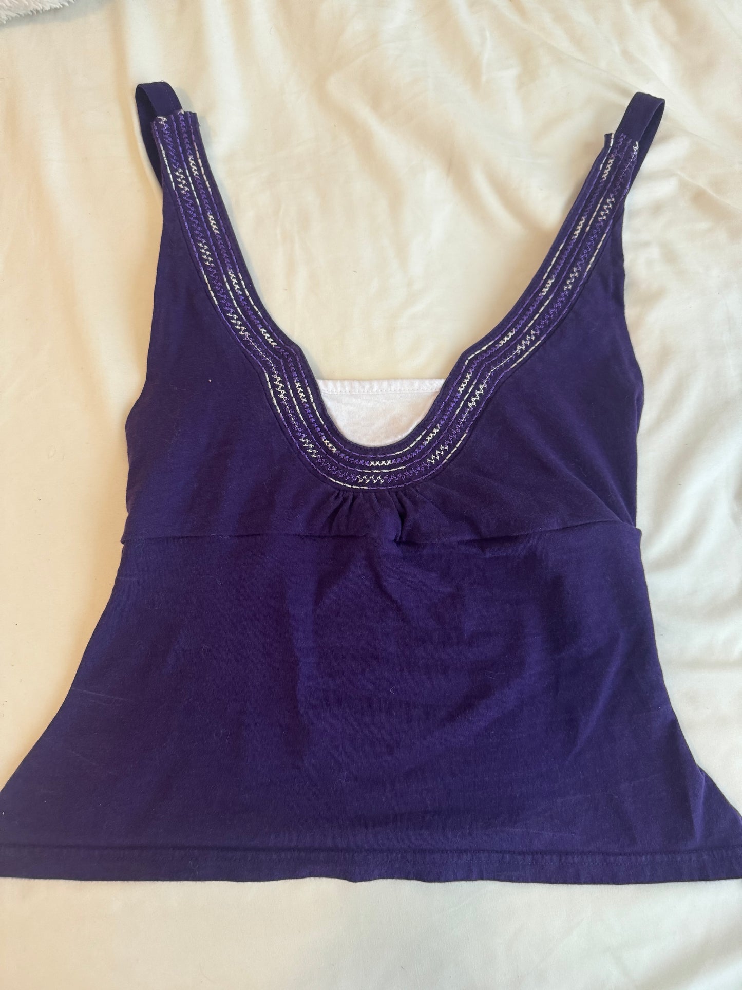 Purple Top with Embroidery