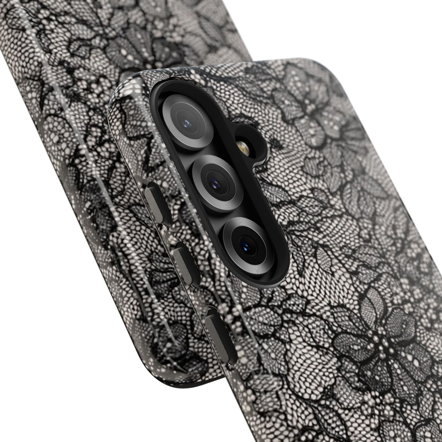 Black Floral Lace - Protective Phone Case