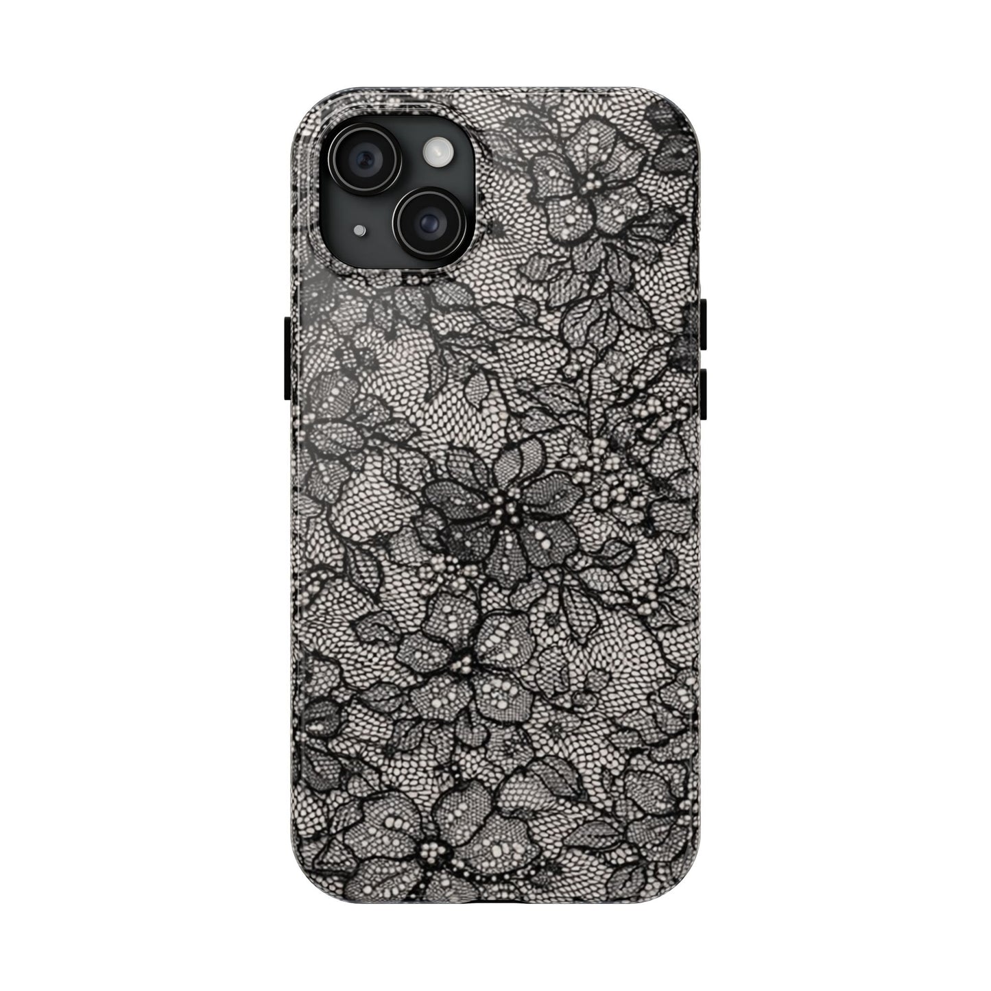Black Floral Lace - Protective Phone Case
