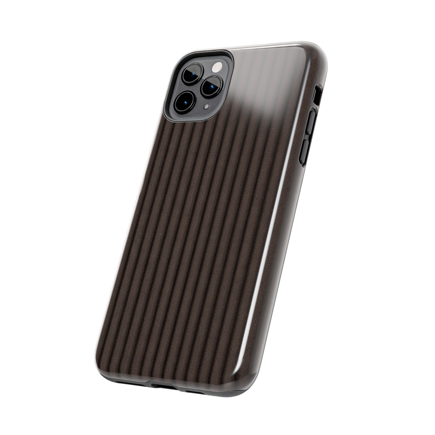 Ribbed Dark Brown Tough Phone Case – Slim Protective Mobile Cover
