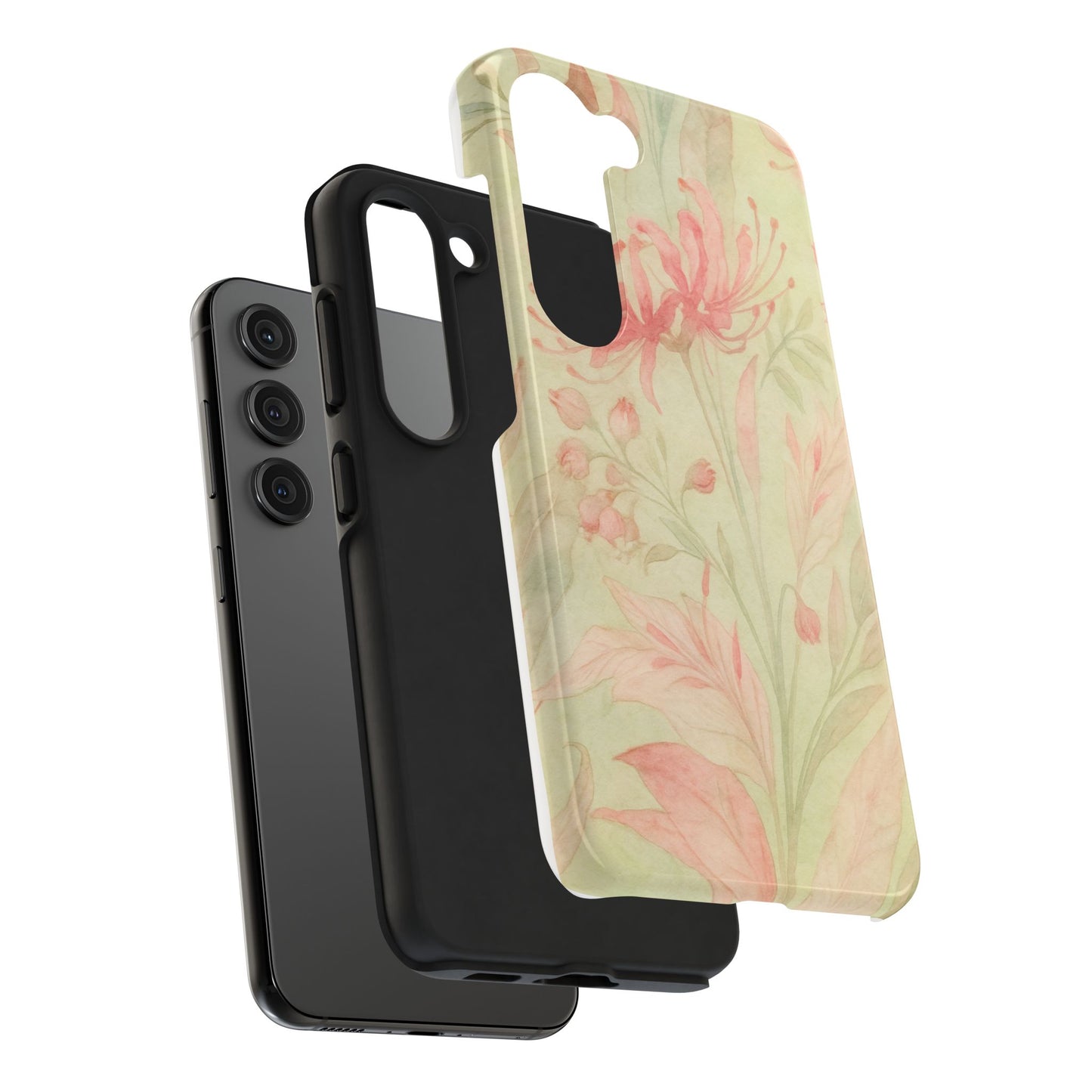 Pink Mint Floral - Protective Phone Case