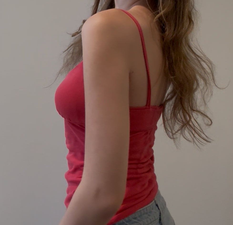 Red V-Neck Cami Top