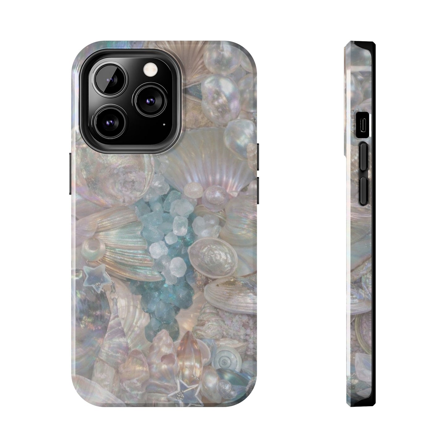 Aquamarine and Shells - Protective Phone Case