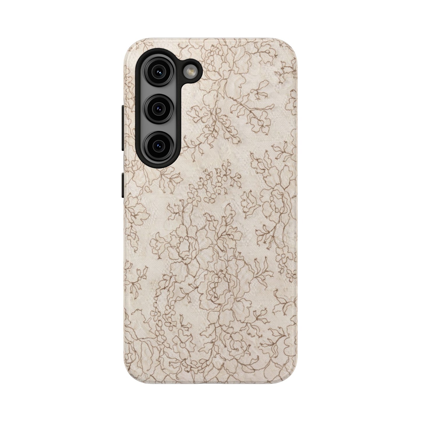 Vintage Beige Lace - Protective Phone Case