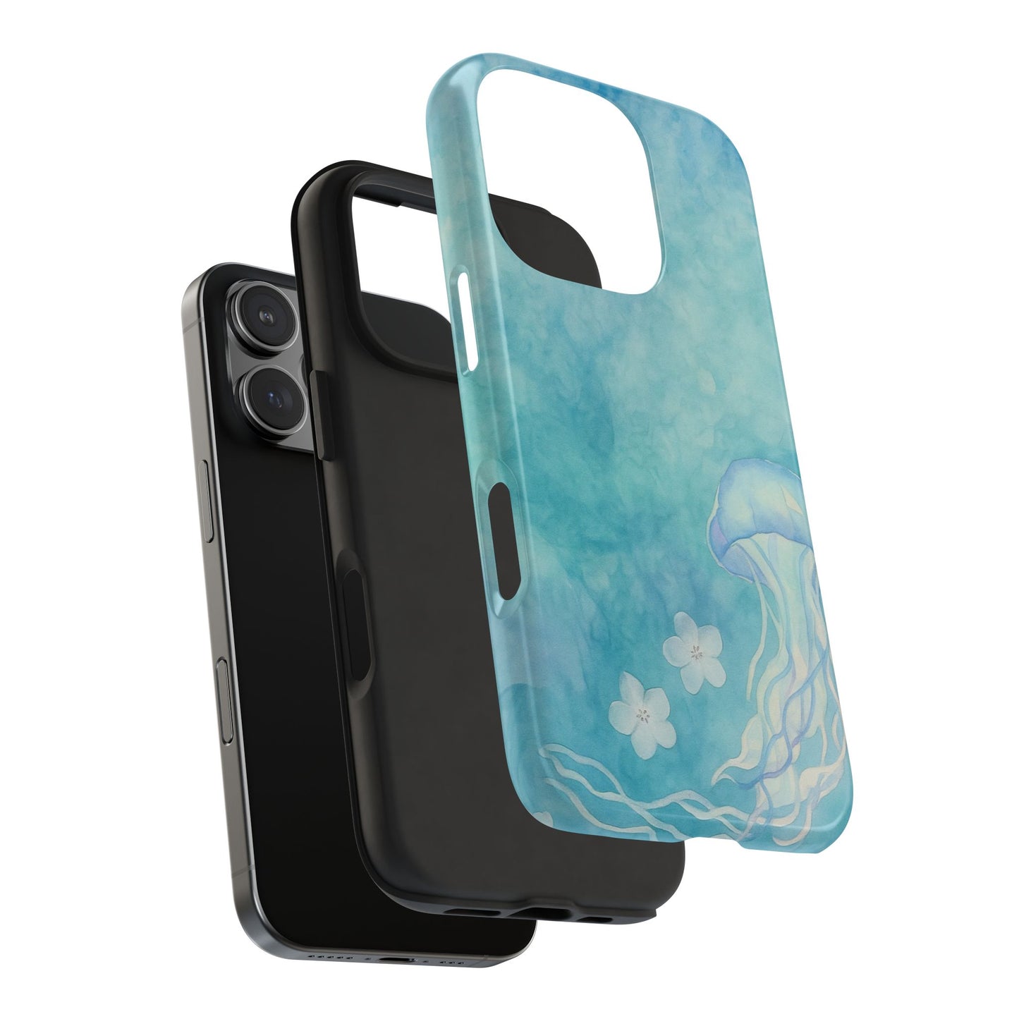 Sea-Blue Jellyfish - Protective Phone Case