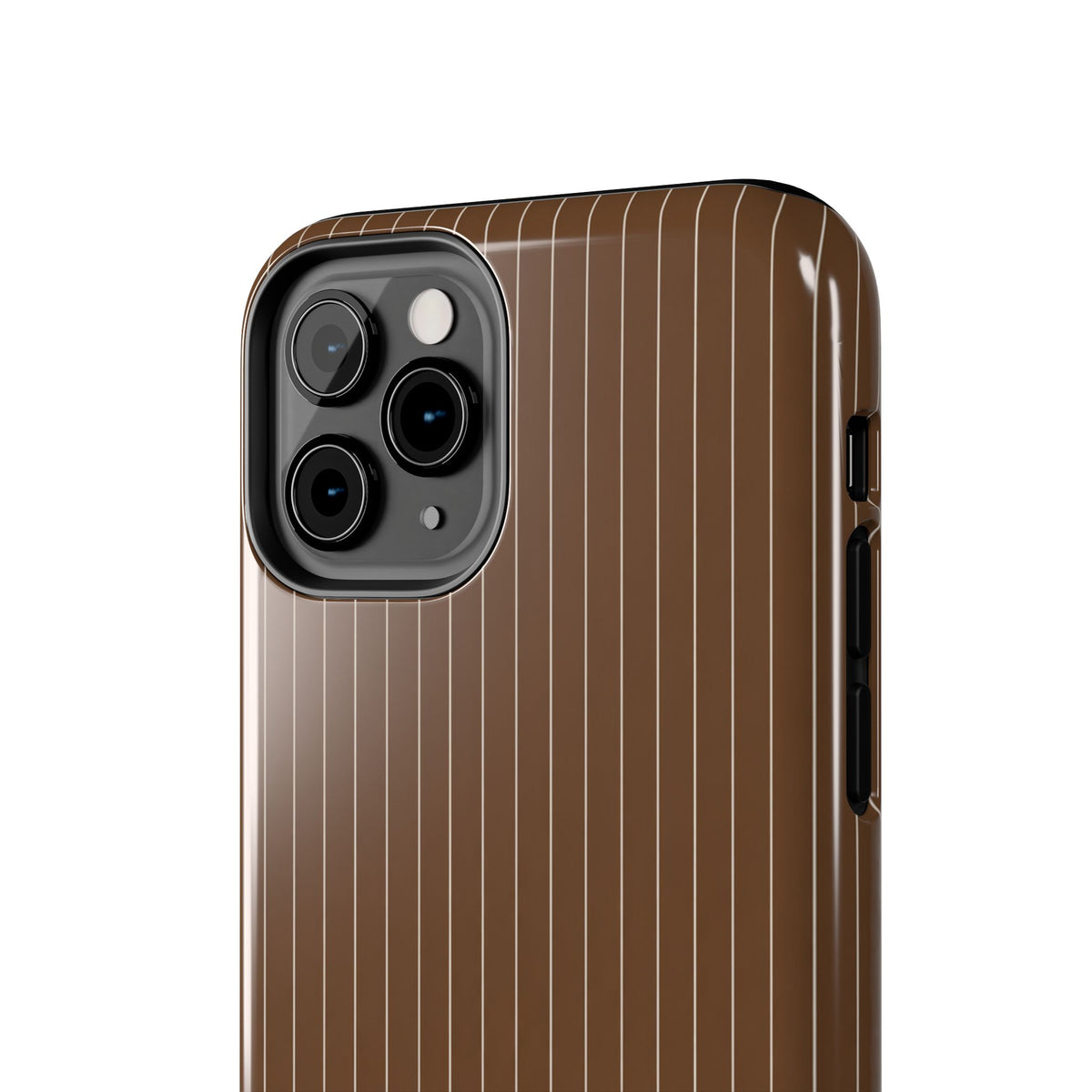 Brown Pinstripe - Protective Phone Case