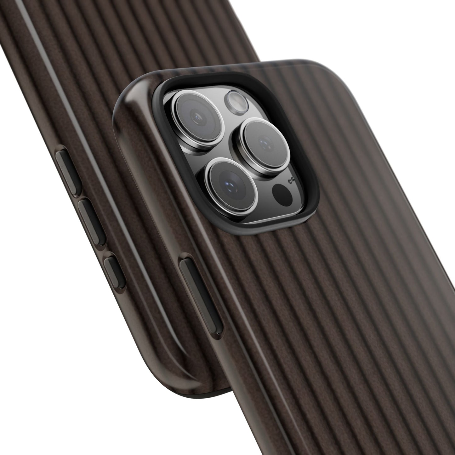Ribbed Dark Brown Tough Phone Case – Slim Protective Mobile Cover