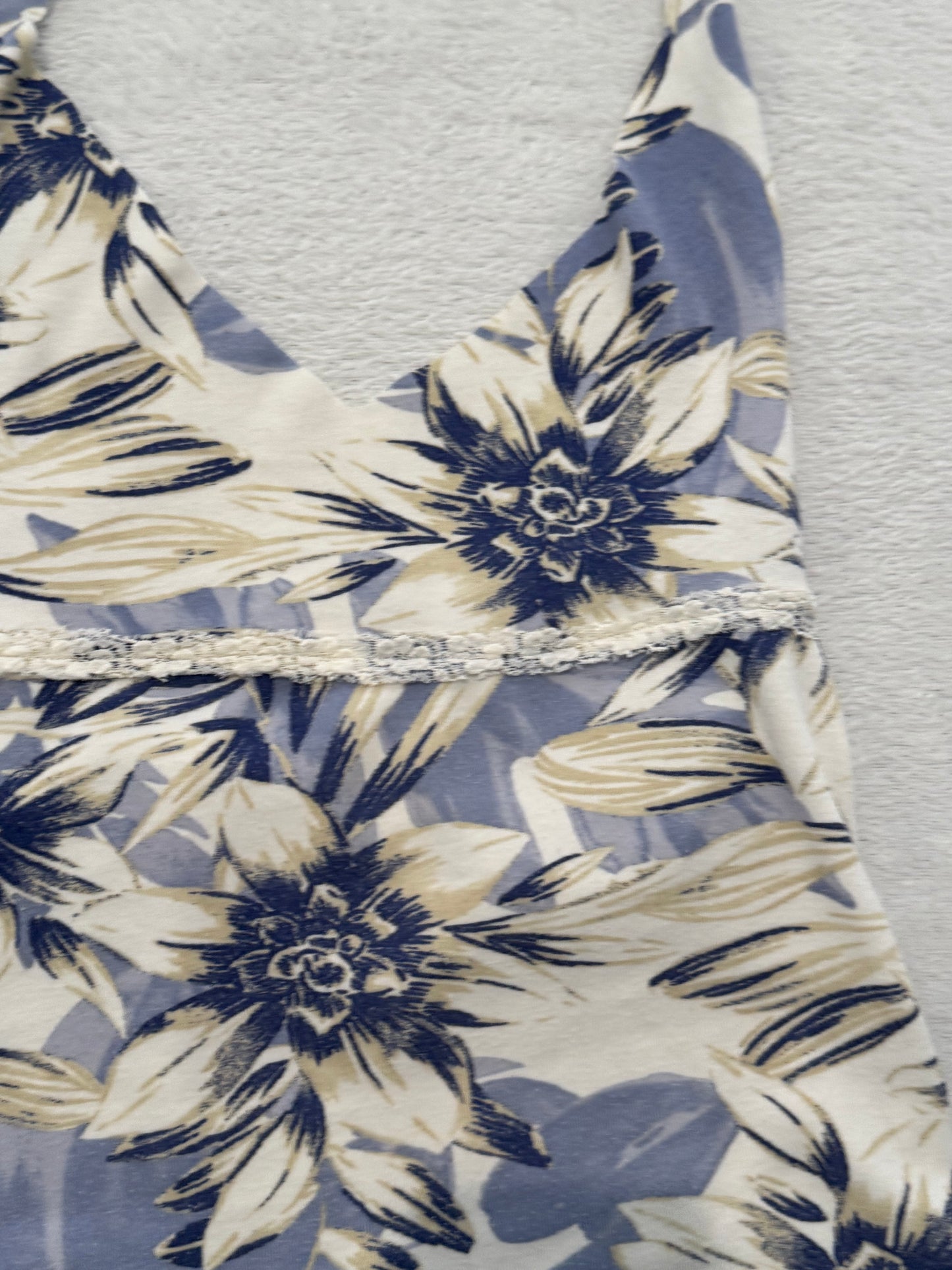 Blue and White Floral Halter Top
