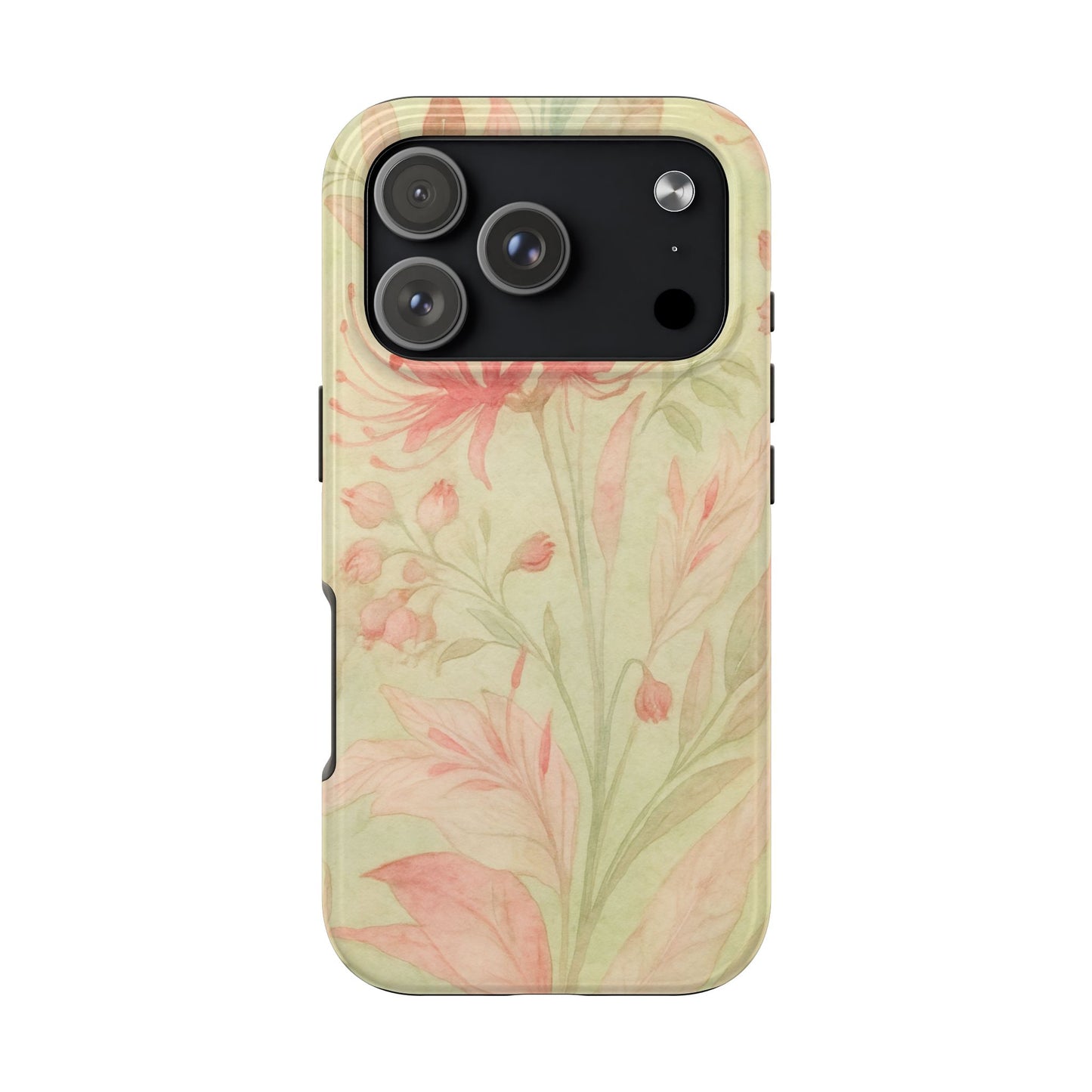 Pink Mint Floral - Protective Phone Case