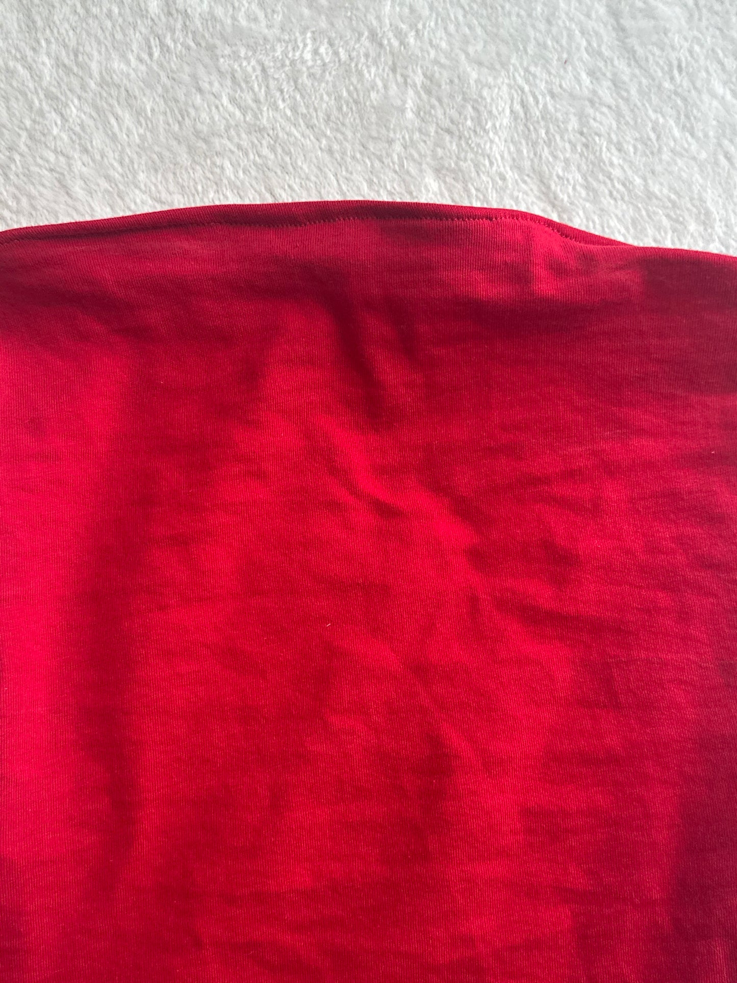 Simple Red Tube Top with Side Slit