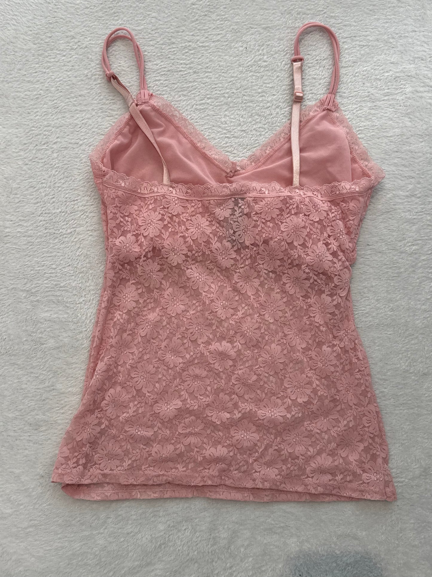 Pink Lace Cami with Flower