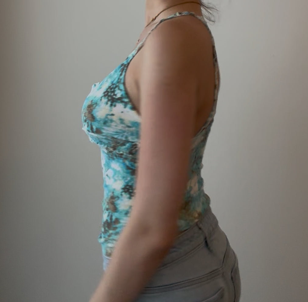 Multicolor Blue Floral Top