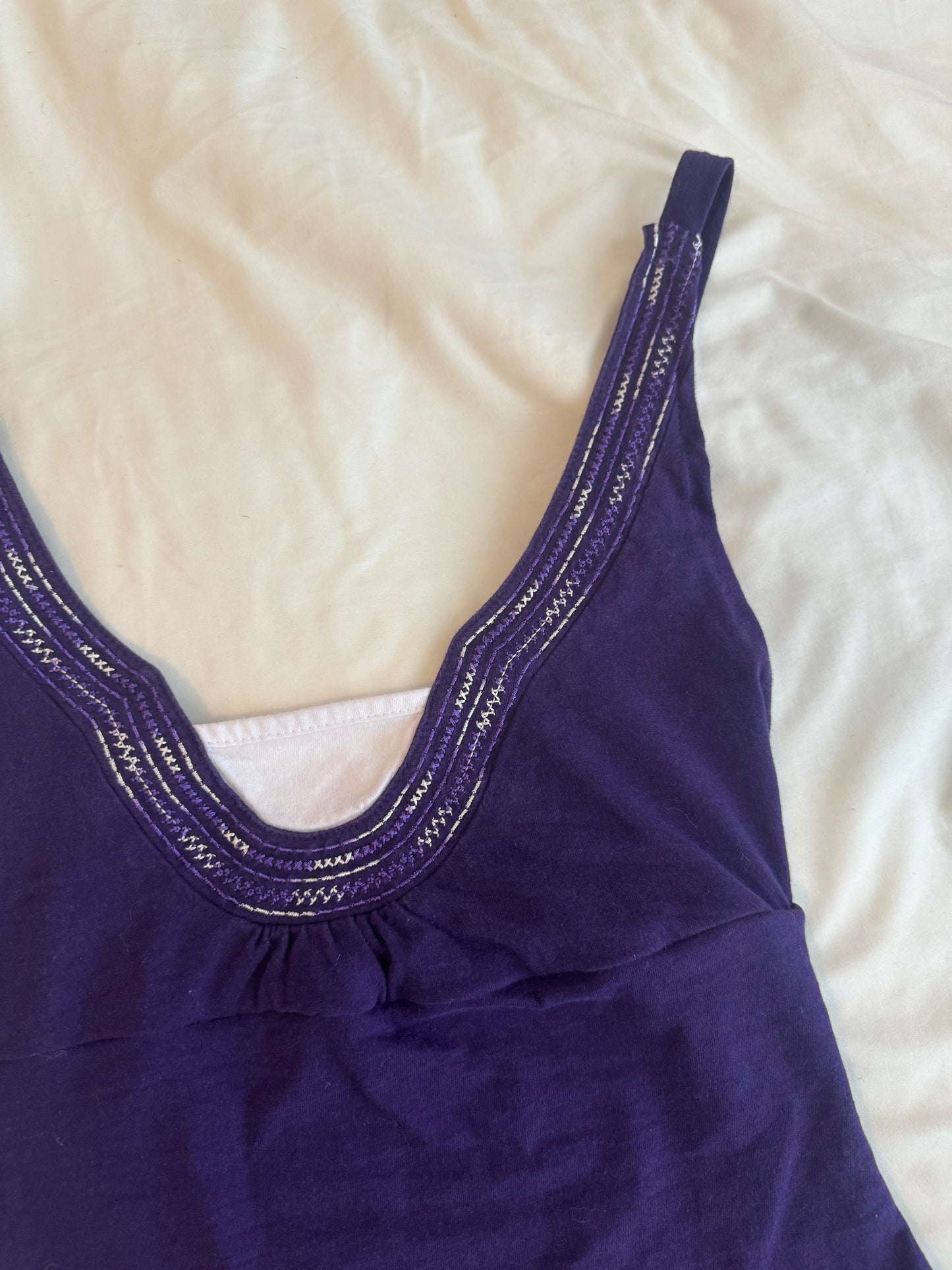 Purple Top with Embroidery