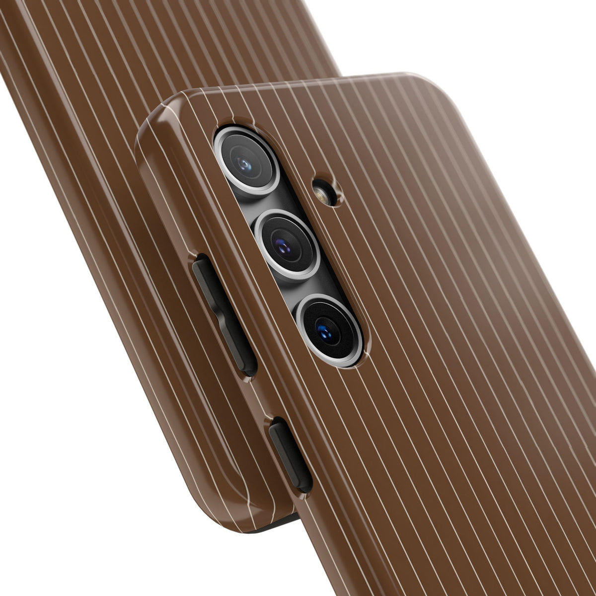 Brown Pinstripe - Protective Phone Case
