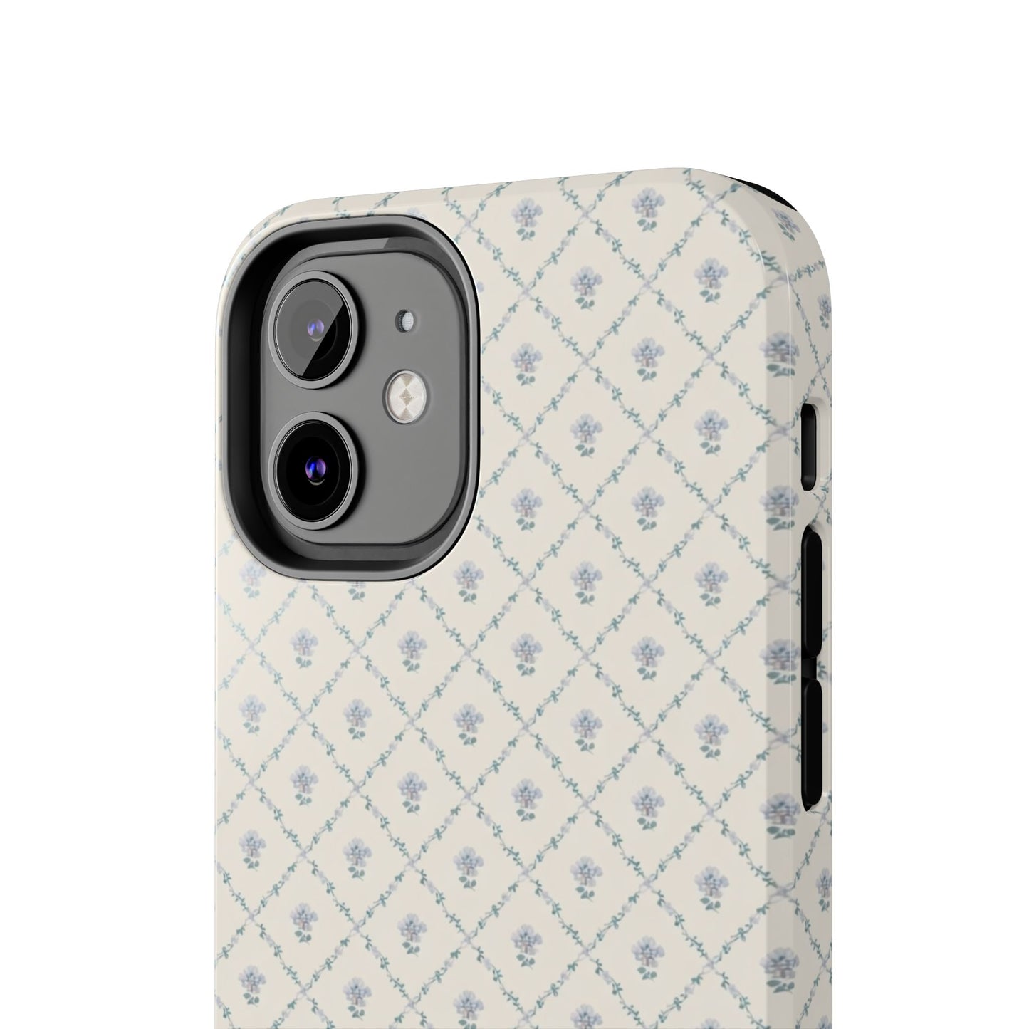 Vintage Blue Floral Wallpaper - Protective Phone Case