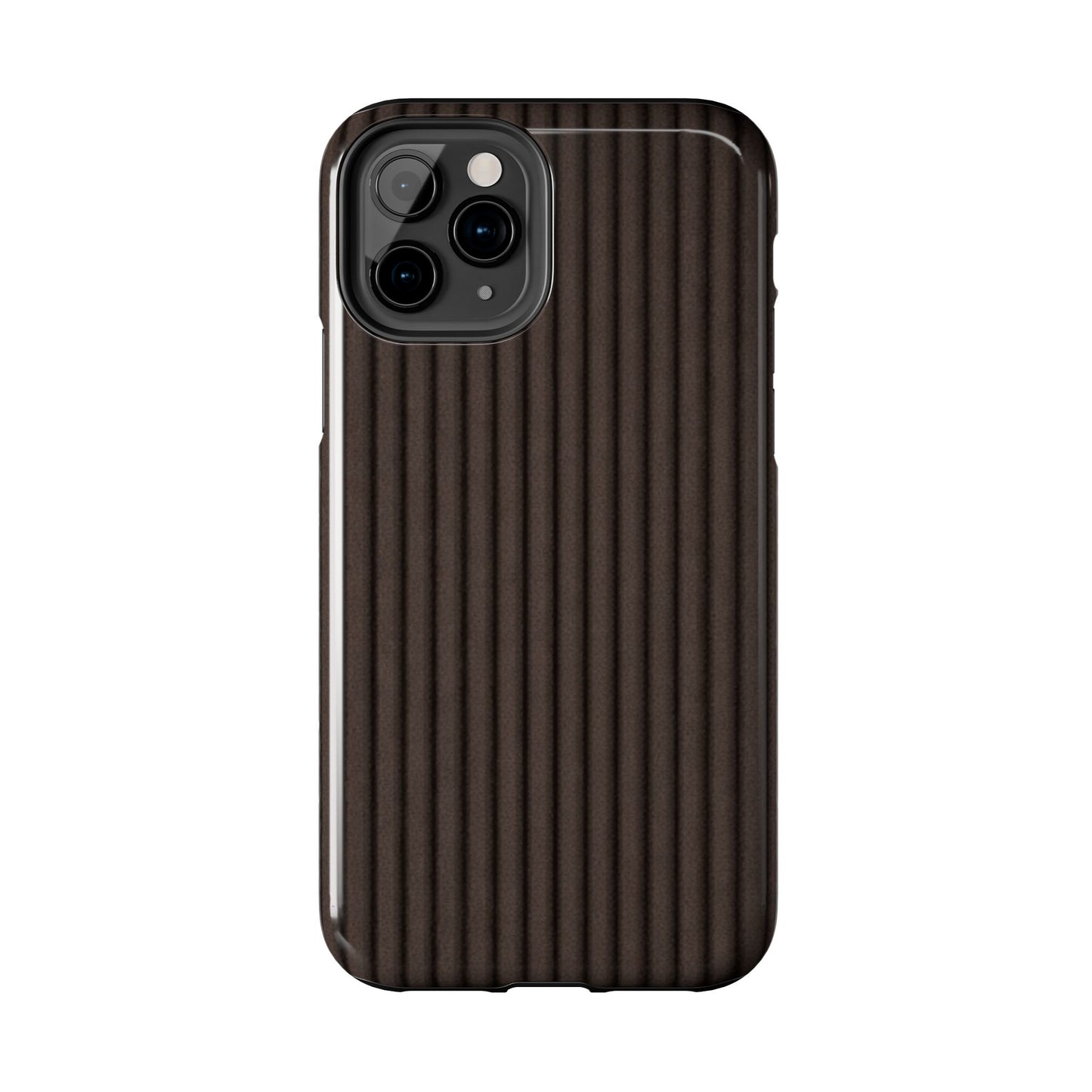Ribbed Dark Brown Tough Phone Case – Slim Protective Mobile Cover